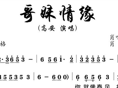 <em>哥妹情缘高安</em>歌谱简谱