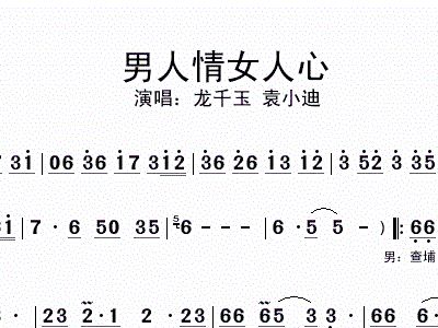 <em>男人</em>情<em>女人</em>心闽南语<em>歌谱简谱</em>