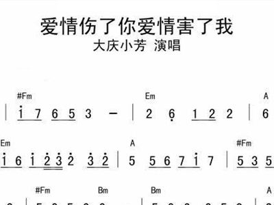 爱情伤了你爱情害了我歌谱简谱