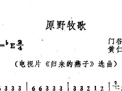 原野牧歌简谱_原野牧歌简谱歌谱
