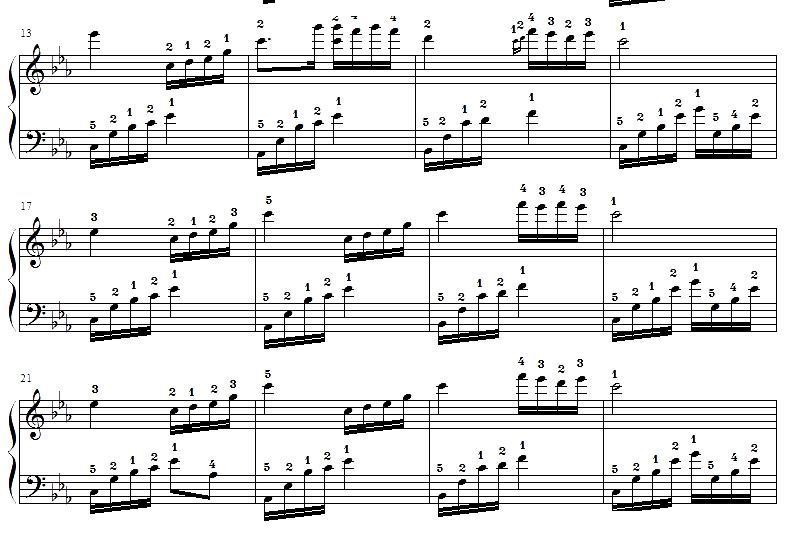 夜的钢琴曲5简谱指法_夜的钢琴曲五配指法版(3)