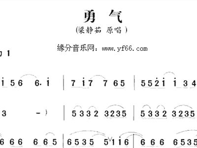 梁静茹勇气简谱_勇气简谱歌谱梁静茹(3)