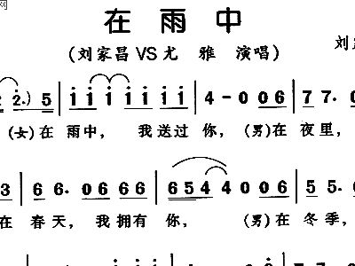 在雨中简谱歌谱_在雨中简谱(2)