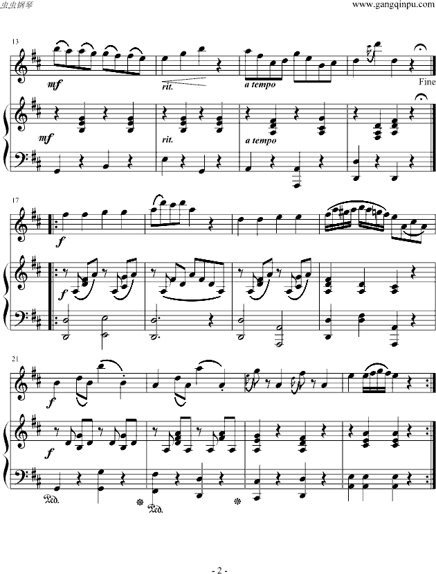 加沃特舞曲长笛简谱_加沃特舞曲 长笛 加沃特舞曲 长笛 简谱 加沃特舞曲 长笛 吉他谱 钢琴谱 查字典简谱网(2)