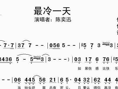 最冷一天简谱_地球最冷的一天简谱