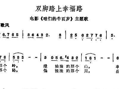 板胡曲谱双脚踏上幸福路_双脚踏上幸福路简谱