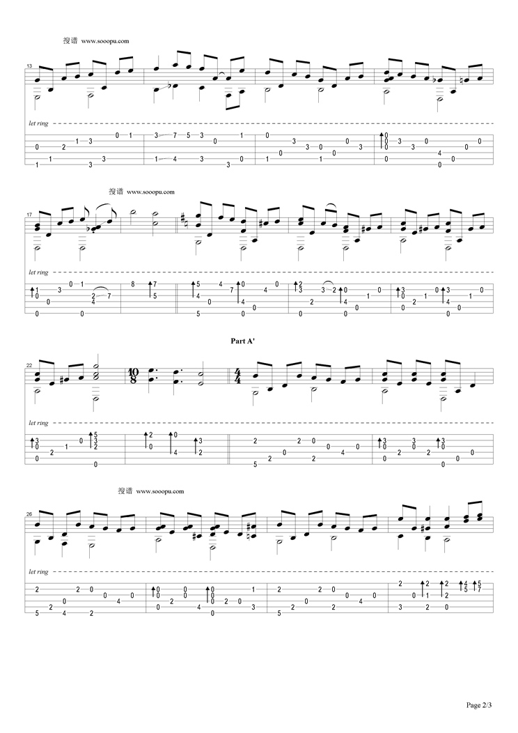 阿部保夫吉他曲谱