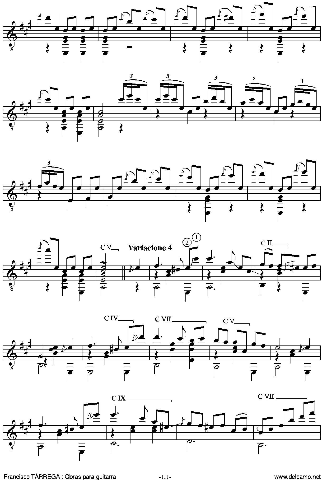 塔雷加阿德丽塔古典吉他曲谱_扬尼斯·阿德托昆博