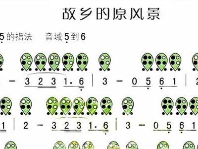 陶笛故乡原风景曲谱6孔_故乡的原风景陶笛曲谱