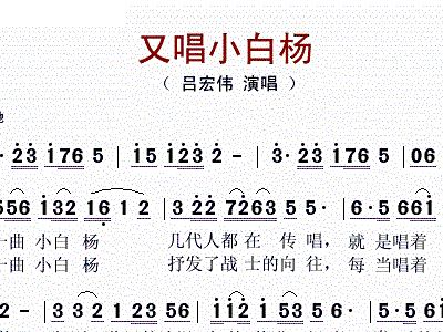 《小白杨》简谱_小白杨简谱(3)