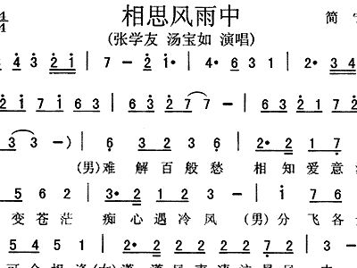 相思语简谱_相思简谱毛阿敏