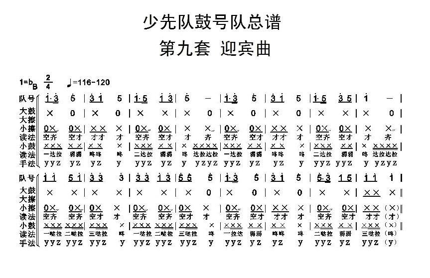 鼓号队曲谱_少先队鼓号队出旗曲谱(2)