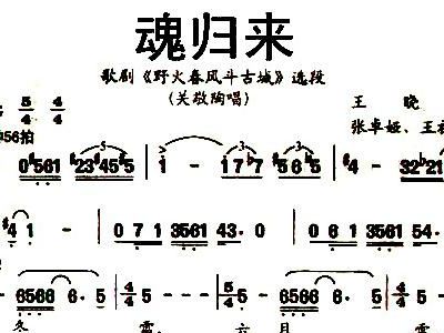 归魂简谱_归魂 王意超 词曲