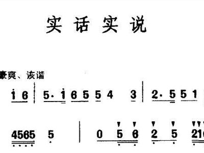 实话实说简谱_实话实说