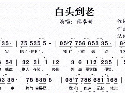 白头到老简谱_白头到老简谱歌谱