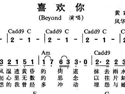 喜欢你简谱_喜欢你简谱陈洁仪(2)