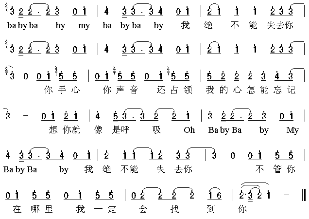 不能失去你简谱_我不能失去你