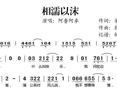 相濡以沫+阿鲁阿卓+歌谱