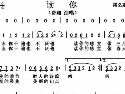 读你曲谱_读你图片