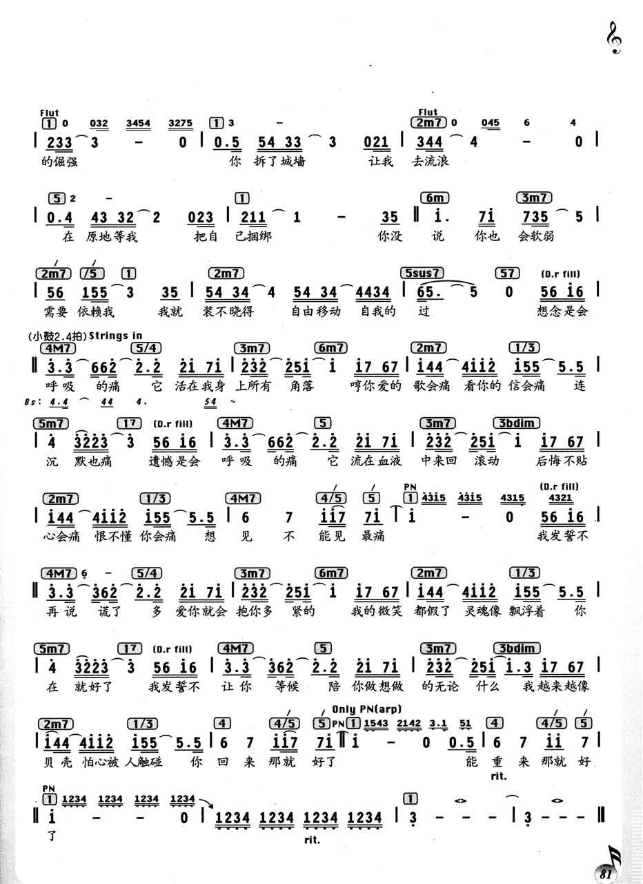 会呼吸的痛简谱_数字简谱会呼吸的痛