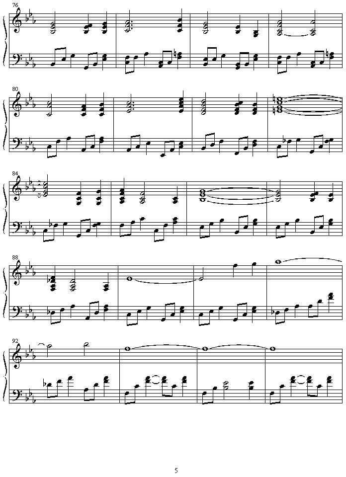 opening theme 钢琴谱,歌谱 简谱,五线谱