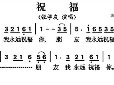 祝福张学友简谱_张学友祝福钢琴简谱(3)