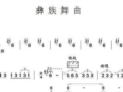 彝族舞曲谱_彝族舞曲古筝谱(3)