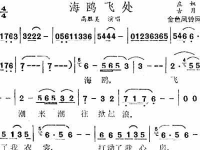 简谱海鸥_儿歌海鸥简谱