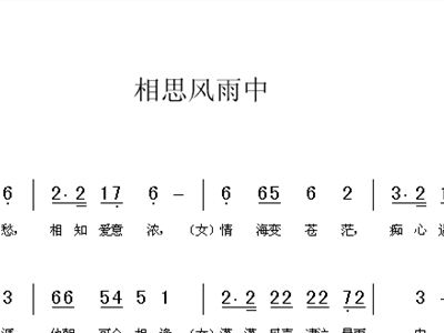 相思风雨中简谱_张学友相思风雨中简谱(2)