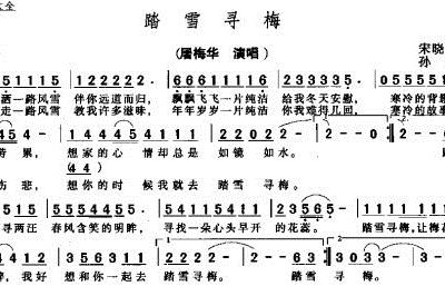 踏雪寻梅简谱_踏雪寻梅简谱歌谱