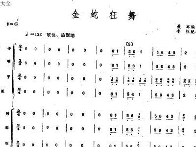 金蛇狂舞竹笛简谱_金蛇狂舞竹笛谱