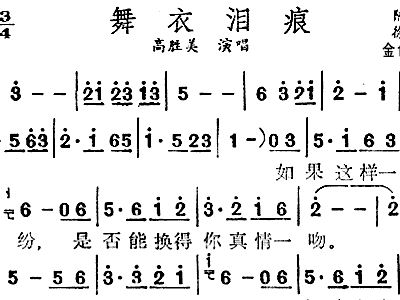 舞女泪痕 高胜美 歌谱 简谱