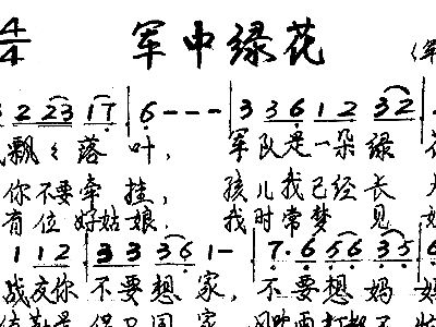 军中绿花 不详 歌谱 简谱