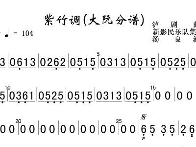 紫竹调 大阮 分谱,总谱