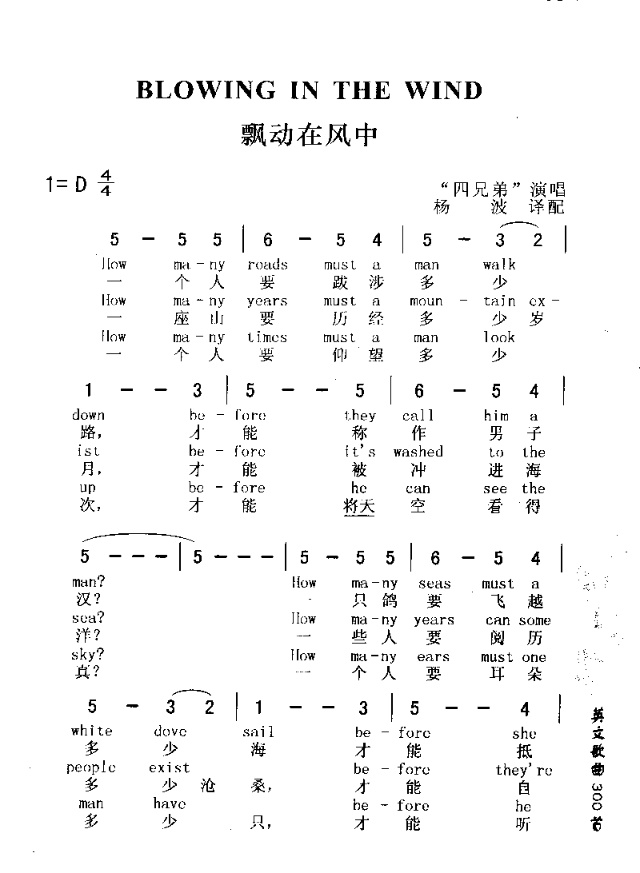 blowing in the wind 飘动在风中