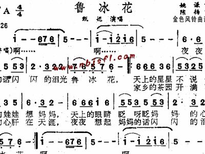 简谱鲁冰花_儿歌鲁冰花钢琴简谱