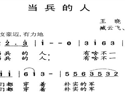 当兵的人简谱_当兵的人简谱歌谱(2)