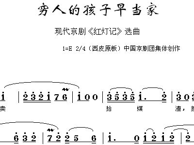 钱浩亮穷人孩子早当家曲谱_穷人的孩子早当家图片(2)