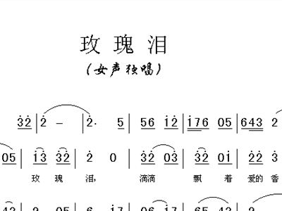 玫瑰泪 歌谱 简谱