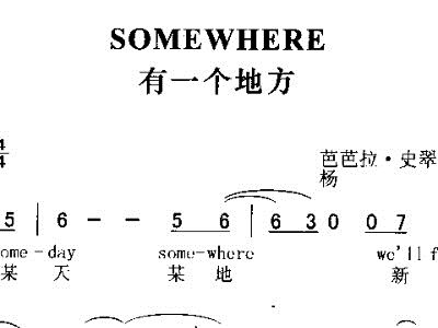 somewhere简谱_儿歌简谱(3)