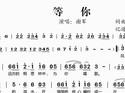 想你简谱谢军_谢军速写