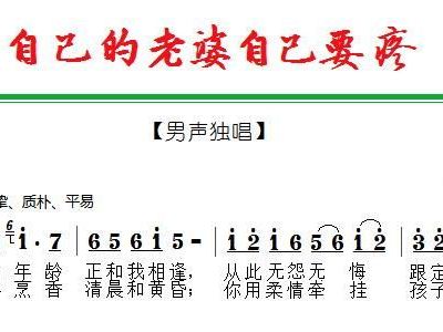 自己的老婆自己要疼 吕继宏 歌谱 简谱