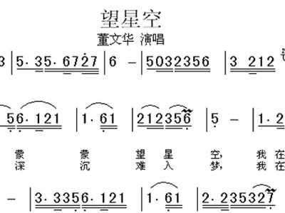 简谱望星空_望星空简谱歌谱