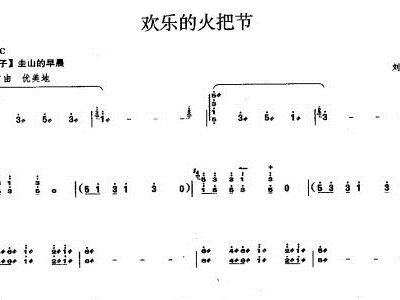 火把节的欢乐原版简谱_火把节的欢乐