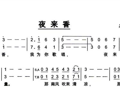 夜来香曲谱_夜来香曲谱简谱(3)