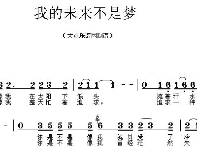 我的未来不是梦 歌谱 简谱
