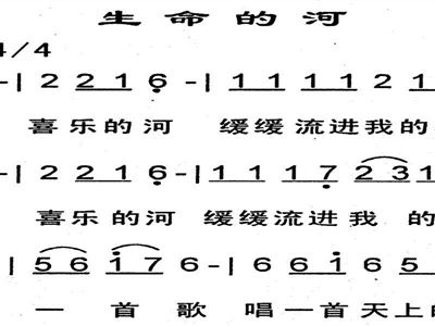 生命的河简谱_生命之河王菲那英简谱(3)