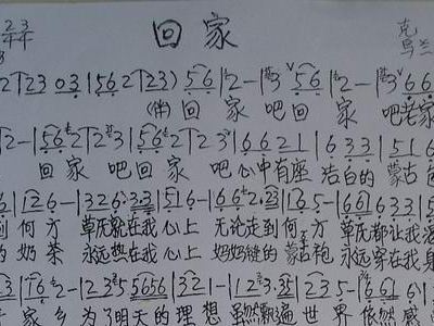 回家 冯瑞丽 歌谱 简谱
