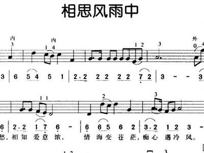 相思风雨中简谱_张学友相思风雨中简谱