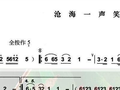 葫芦丝沧海一声笑简谱_沧海一声笑简谱 葫芦丝谱